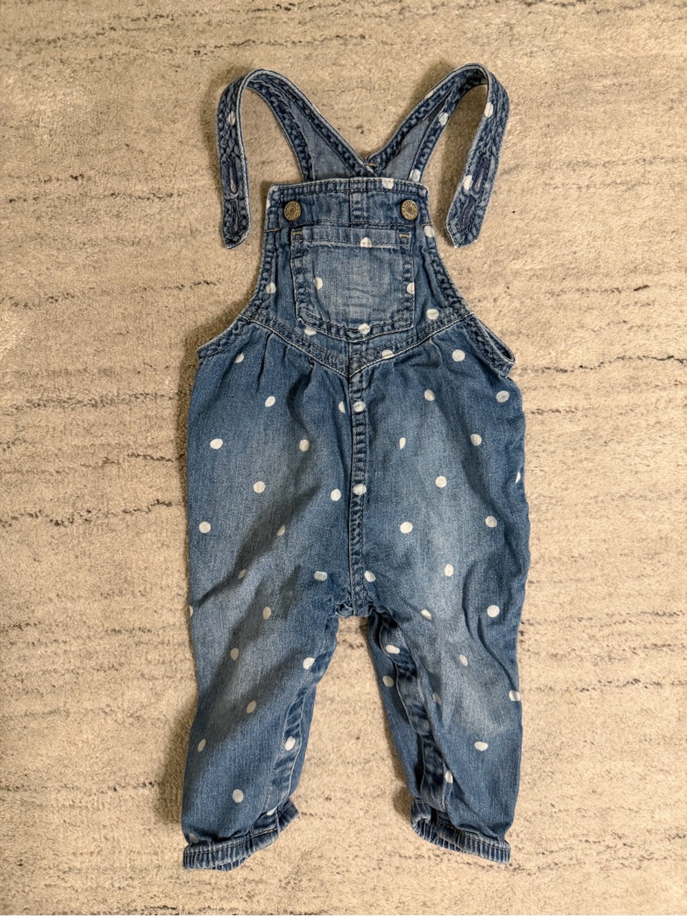 Baby Gap Denim Polka Dot Overalls 12-18M